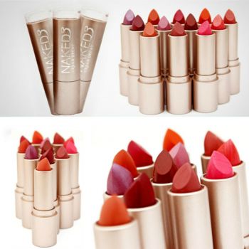 Pack of (6) naked 3 lipsticks random colour